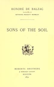 Cover of: Sons of the soil by Honoré de Balzac