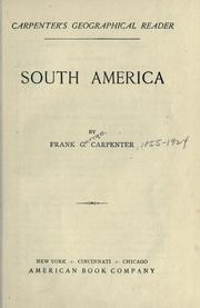Cover of: Carpenter's geographical reader by Frank G. Carpenter