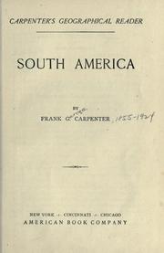 Cover of: Carpenter's geographical reader by Frank G. Carpenter, Frank G. Carpenter