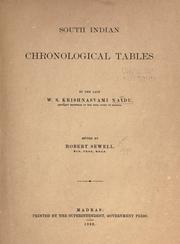 Cover of: South Indian chronological tables
