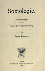 Cover of: Soziologie.: Untersuchungen über die formen der vergesellschaftung.
