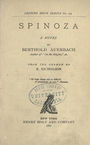 Cover of: Spinoza by Berthold Auerbach