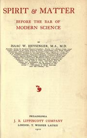 Cover of: Spirit & matter before the bar of modern science