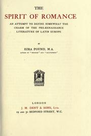 Cover of: The spirit of romance by Ezra Pound