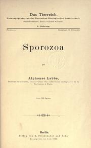 Cover of: Sporozoa by Alphonse Labbé, Alphonse Labbé