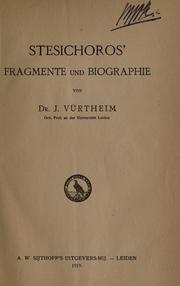 Cover of: Stesichoros' Fragmente und Biographie.