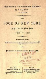 Cover of: streets of New York: a drama in five acts.