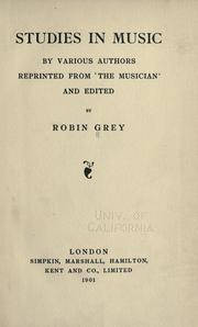 Cover of: Studies in music / by various authors