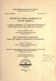 Cover of: Studies of fossil mammals of South America.