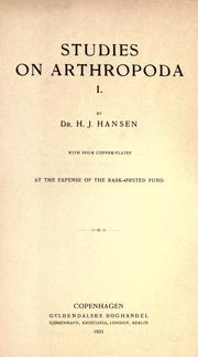 Cover of: Studies on Arthropoda. by Hansen, Hans Jacob, 1855-1936.