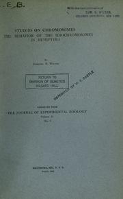 Cover of: Studies on chromosomes