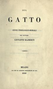 Cover of: Sul gatto: cenni fisiologico-morali.