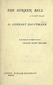 Cover of: The sunken bell by Gerhart Hauptmann