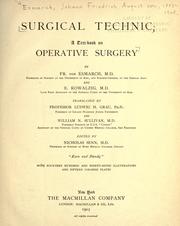 Cover of: Surgical technic by Friedrich von Esmarch, Friedrich von Esmarch