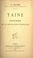 Cover of: Taine, historien de la révolution française.