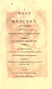 Cover of: A tale of mystery by Thomas Holcroft