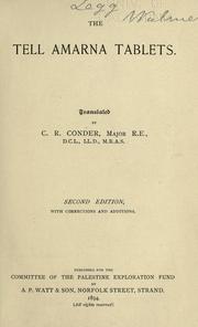 Cover of: The Tell Amarna tablets by translated by C.R. Conder.