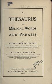 Cover of: A thesaurus of medical words and phrases