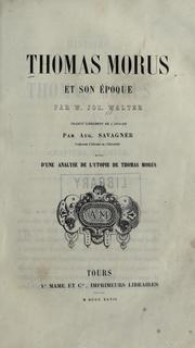 Cover of: Thomas Morus et son époque, suivi d'une analyse de l'Utopie de Thomas Morus.