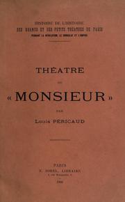 Cover of: Théâtre de "Monsieur".