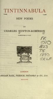 Cover of: Tintinnabula by Charles Newton-Robinson
