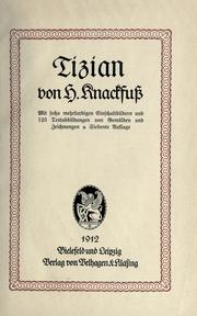 Cover of: Tizian. by H. Knackfuss
