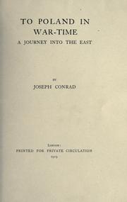 Cover of: To Poland in war-time: a journey into the east