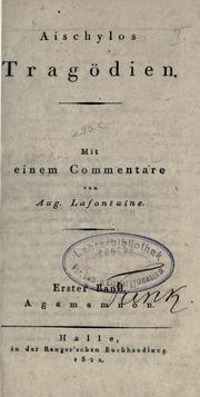 Cover of: Tragödien.: Mit einem Commentare von Aug. Lafontaine.