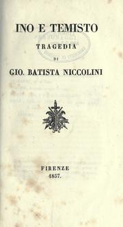 Cover of: Tragedie scelte. by Giovanni Battista Niccolini