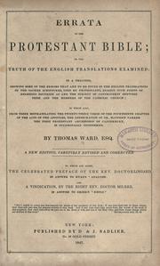 Cover of: Errata of the Protestant Bible by Ward, Thomas