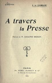 Cover of: À travers la presse