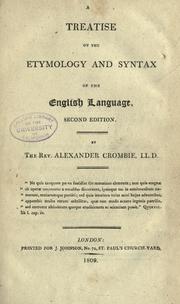 Cover of: A treatise on the etymology and syntax of the English language.