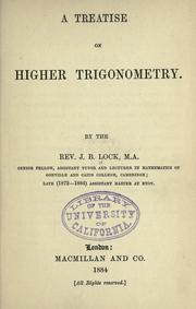 Cover of: A treatise on higher trigonometry