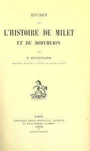 Études sur l'histoire de Milet et du Didymeion by Bernard Haussoullier