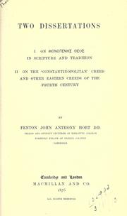 Cover of: Two dissertations. by Fenton John Anthony Hort