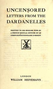 Cover of: Uncensored letters from the Dardenelles by Joseph Marguerite Jean Vassal