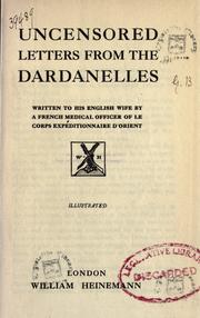 Cover of: Uncensored letters from the Dardenelles by Joseph Marguerite Jean Vassal