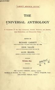 Cover of: The universal anthology by edited by Richard Garnett, Leon Vallée [and] Alois Brandl.
