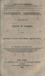 Cover of: University arithmetic by Charles Davies
