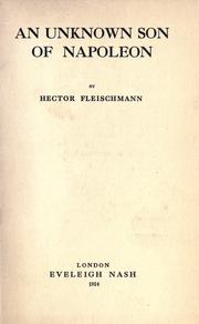 An unknown son of Napoleon by Fleischmann, Hector