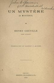 Cover of: Un  mystère, (a mystery)