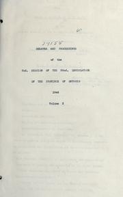 Cover of: Official report of debates (Hansard) : Legislative Assembly of Ontario = by Ontario. Legislative Assembly.