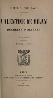 Cover of: Valentine de Milan, Duchesse D'Orléans.: Avec un portrait.