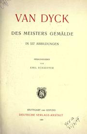 Cover of: Van Dyck: des Meisters Gemälde.