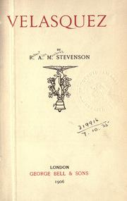 Cover of: Velasquez. by Robert Alan Mowbray Stevenson, Robert Alan Mowbray Stevenson