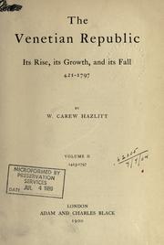 Cover of: The Venetian republic | William Carew Hazlitt