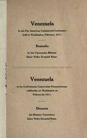 Cover of: Venezuela in the Pan American commercial conference held in Washington, February, 1911