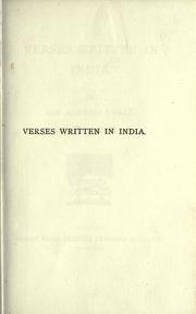 Cover of: Verses written in India. by Alfred Comyn Lyall