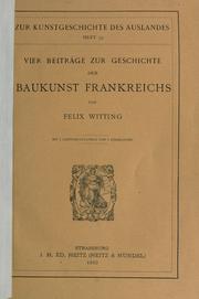Cover of: Vier Beiträge zur Geschichte der Baukunst Frankreichs.