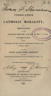 Cover of: A vindication of Catholic morality by Alessandro Manzoni